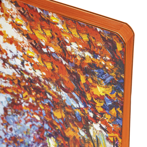 Блокнот А5 (143x210 мм), BRAUBERG VISTA "Aqua Autumn", под кожу, гибкий, 80 л. фото 3