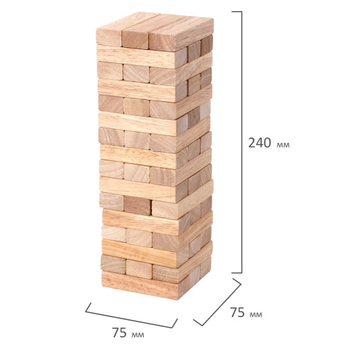 Игра настольная ЗОЛОТАЯ СКАЗКА "БАШНЯ", 48 деревянных блоков фото 5