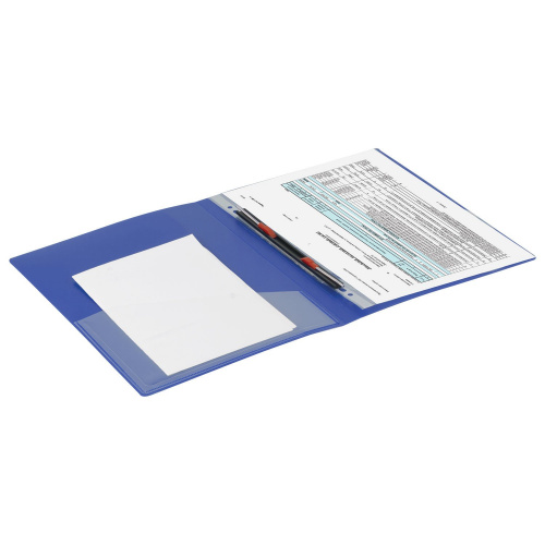 Папка BRAUBERG "Contract", с металлич скоросшивателем и внутрен карманом, до 100 л., 0,7 мм, синяя фото 8