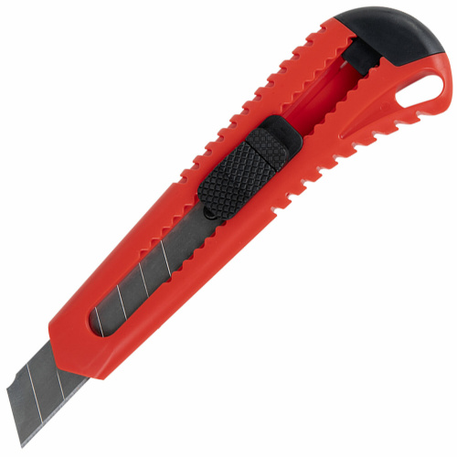 Нож канцелярский 18 мм ОФИСМАГ "Classic", фиксатор, корпус красный, упаковка с европодвесом, 238226 фото 8
