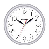 Часы настенные TROYKA, круг, 24,5х24,5х3,1 см, белые, серебристая рамка