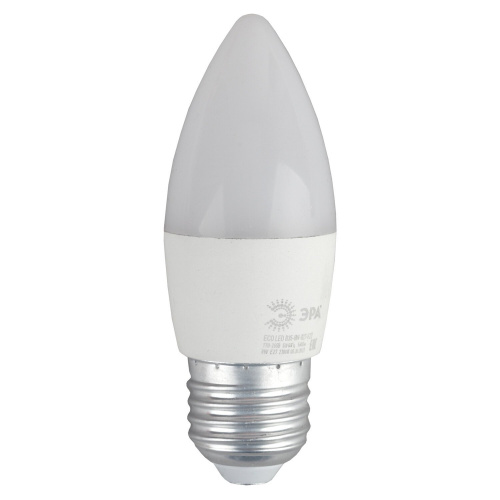 Лампа светодиодная ЭРА, 8(55)Вт, цоколь Е27, свеча, теплый белый, 25000 ч фото 3