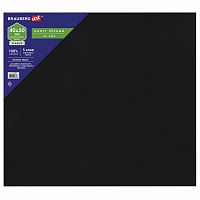 Холст черный на картоне BRAUBERG ART CLASSIC, 40х50 см, грунт, хлопок, мелкое зерно