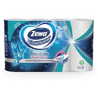Полотенца бумажные впитывающие ZEWA Premium Decor, 2-х слойные, 4 рулона, 2х14 м