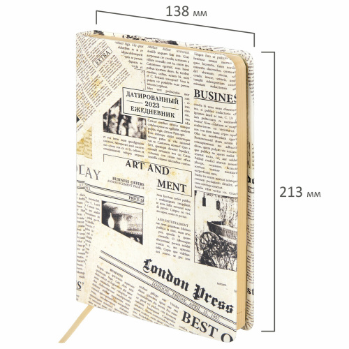 Ежедневник датированный 2023 BRAUBERG "Vista" "Press", А5, 138x213 мм, под кожу фото 6