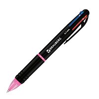Ручка многоцветная шариковая автоматическая BRAUBERG, 4 цв., корпус ассорти, стандартный узел