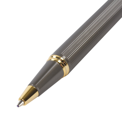Ручка подарочная шариковая GALANT "Dark Chrome", корпус матовый хром, золотистые детали, синяя фото 10