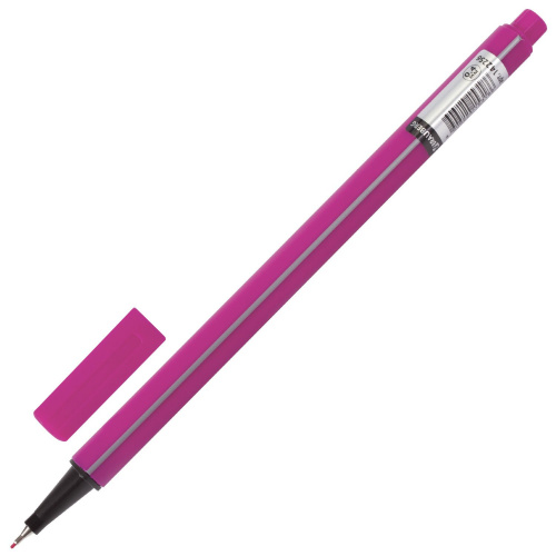 Ручка капиллярная (линер) BRAUBERG "Aero", трехгранная, металлический наконечник, розовая фото 2