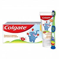 Зубная паста детская "Colgate" вкус Клубники 3-5 лет 60 мл + зубная щетка