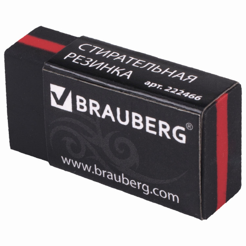 Ластик BRAUBERG "BlackJack", 40х20х11 мм, черный, прямоугольный, картонный держатель фото 6