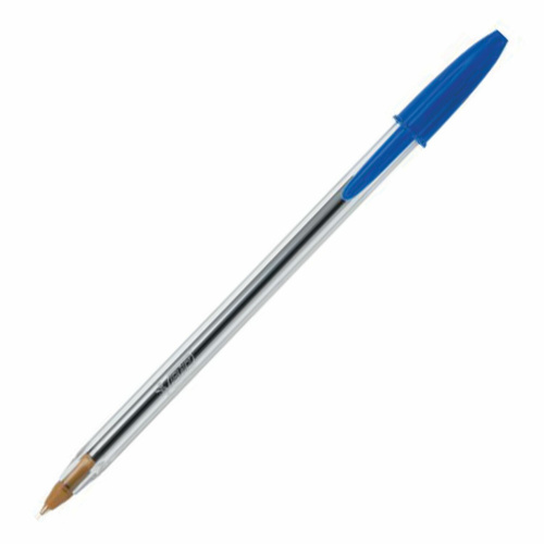 Ручка шариковая BIC "Cristal", корпус прозрачный, узел 1 мм, линия письма 0,32 мм, синяя фото 4