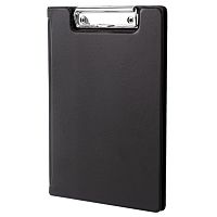 Папка-планшет BRAUBERG,  А5, с прижимом и крышкой, картон/ПВХ, черная