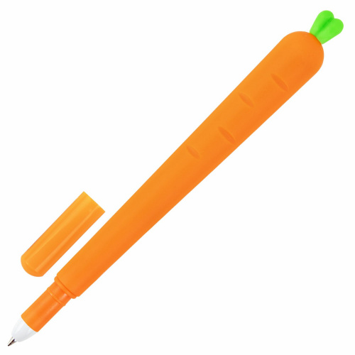Ручка фигурная шариковая ЮНЛАНДИЯ "Морковка", пишущий узел 0,7 мм, синяя фото 2