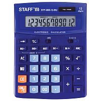 Калькулятор настольный STAFF, 200х150 мм, 12 разрядов, двойное питание, синий