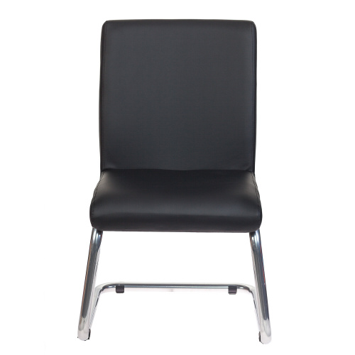 Кресло для приемных и переговорных CH-250-V, хром, экокожа, черное фото 5