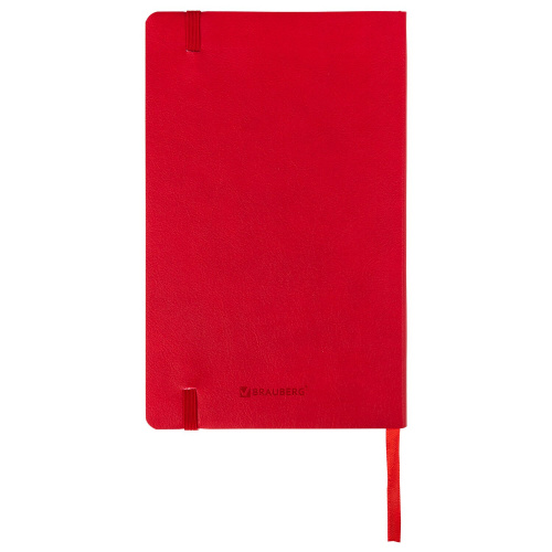 Блокнот А5 (130х210 мм), BRAUBERG ULTRA, под кожу, 80 г/м2, 96 л., в точку, красный фото 5