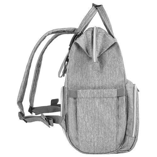 Рюкзак для мамы BRAUBERG MOMMY, 40x26x17 см, с ковриком, крепления на коляску, термокарманы, серый фото 6