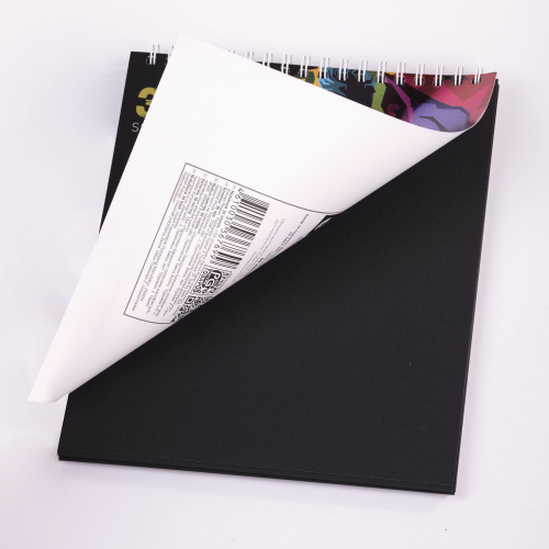 Скетчбук ПЗБМ "Тигр", черная бумага 120 г/м2, 170х195 мм, 30 л., цветная фольга, твин лак фото 4