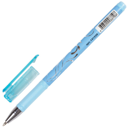 Ручка шариковая BRAUBERG "Узоры", корпус с печатью ассорти, линия письма 0,35 мм, синяя фото 8