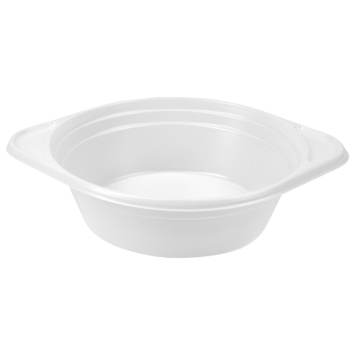 Одноразовые тарелки суповые LAIMA, 100 шт., пластик, 0,5 л, белые, ПС, холодное/горячее фото 2