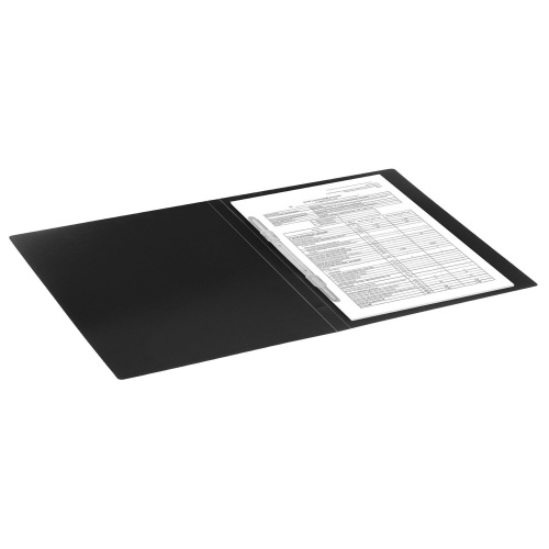 Папка с пластиковым скоросшивателем BRAUBERG "Office", до 100 листов, 0,5 мм, черная фото 3