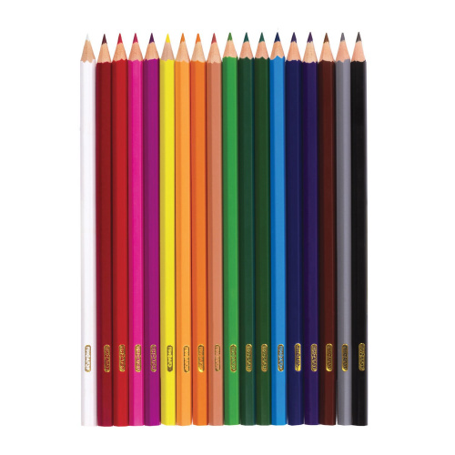 Карандаши цветные ПИФАГОР "ЖИРАФ", 18 цветов, пластиковые, классические заточенные фото 5