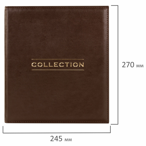 Альбом нумизмата из экокожи д/монет и купюр STAFF OPTIMA 245*270мм, со стартовым комплектом фото 2