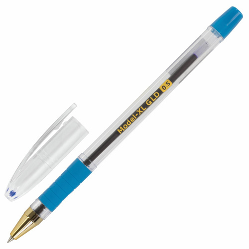 Ручка шариковая масляная с грипом BRAUBERG "Model-XL GLD", линия письма 0,25 мм, синяя фото 2