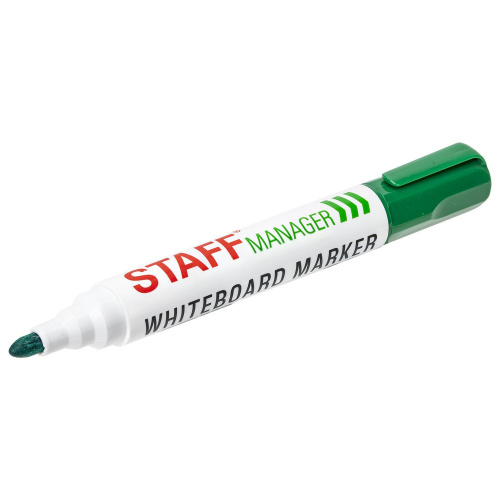 Маркер стираемый для белой доски STAFF "Manager", 5 мм, с клипом, зеленый фото 5