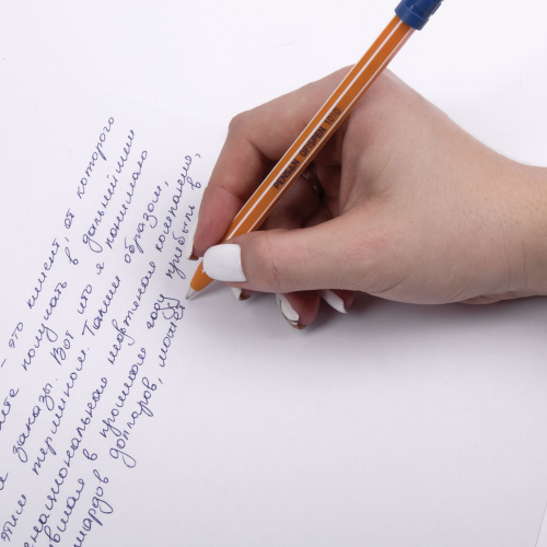 Ручка шариковая масляная PENSAN Officepen 1010, СИНЯЯ, корпус оранжевый, 1 мм, линия 0,8 мм фото 9