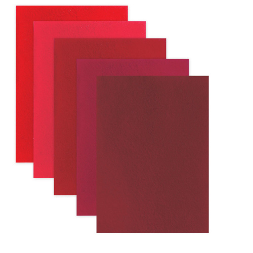 Цветной фетр для творчества ОСТРОВ СОКРОВИЩ, А4, 5 листов, 5 цветов, толщина 2 мм, оттенки красного фото 5