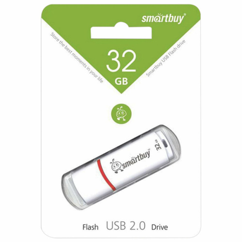 Флеш-диск SMARTBUY Crown, 32 GB, USB 2.0, белый фото 2