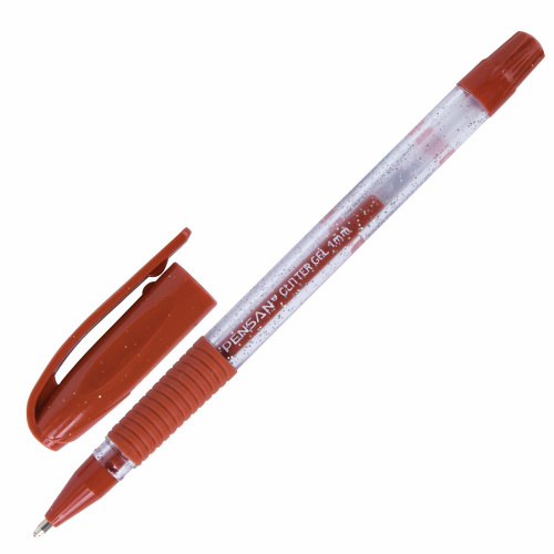 Ручка гелевая PENSAN "Glitter Gel", чернила с блестками, линия письма 0,5 мм, дисплей, черная фото 8