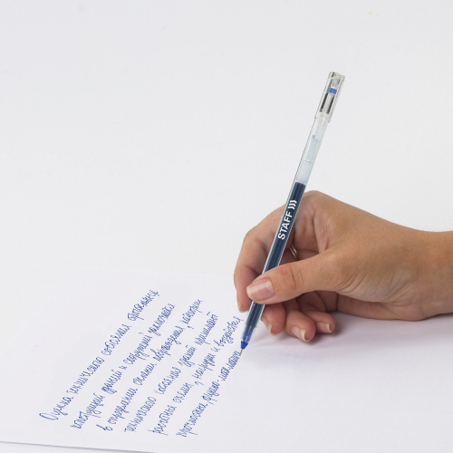 Ручка гелевая STAFF "EVERYDAY", длина письма 1000 м, линия письма 0,35 мм, синяя фото 5