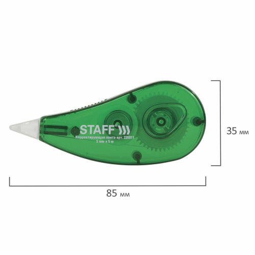 Корректирующая лента STAFF "EVERYDAY", 5 мм х 5 м, корпус зеленый, блистер фото 4
