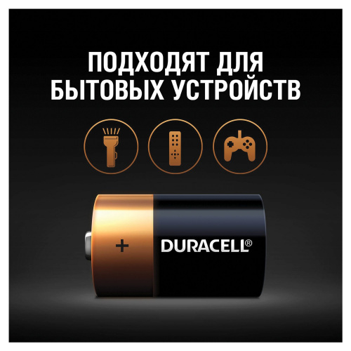 Батарейки DURACELL Basic, D, алкалиновые, 2 шт., в блистере фото 2