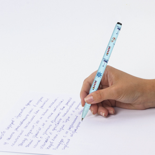 Ручка шариковая BRAUBERG SOFT TOUCH GRIP "NAVY", мягкое покрытие, узел 0,7 мм, синяя фото 6