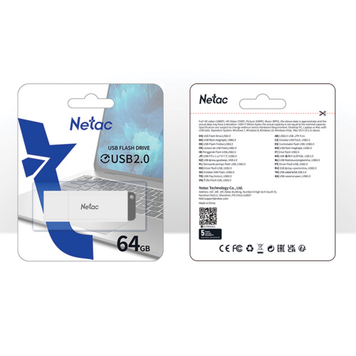 Флеш-диск 64 GB NETAC U185, USB 2.0, белый, NT03U185N-064G-20WH фото 3