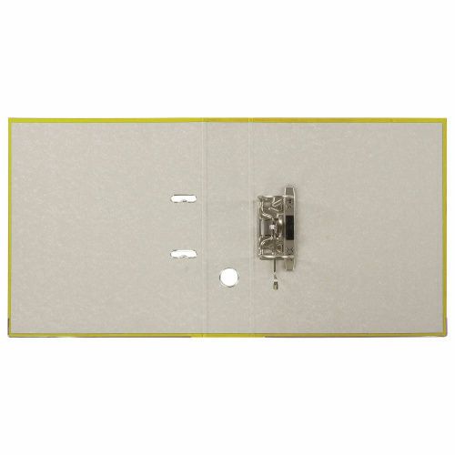 Папка-регистратор BRAUBERG, покрытие пластик, 75 мм, с уголком, желтая фото 7