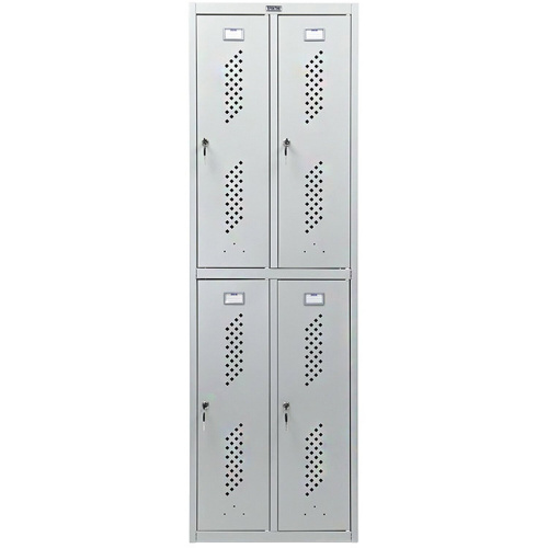Шкаф металлический для одежды ПРАКТИК "LS-22", 1830х575х500 мм, 30 кг, четырехсекционный фото 4