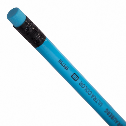 Набор карандашей чернографитных BRAUBERG "ULTRA COLOR" 12 шт., HB, с ластиком, пластиковые фото 9
