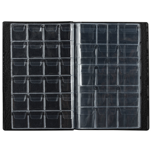 Альбом нумизмата STAFF, для 138 монет, 125х185 мм, ПВХ, черный фото 2