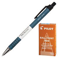 Ручка шариковая масляная автоматическая PILOT, корпус синий, линия письма 0,32 мм