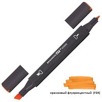 Маркер для скетчинга двусторонний BRAUBERG ART CLASSIC, 1 мм-6 мм , оранжевый флуоресцентный