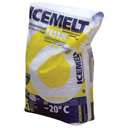 Реагент антигололедный ICEMELT Mix, 25 кг, до -20С, хлористый натрий, мешок фото 2