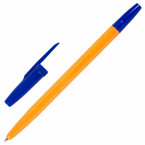 Ручка шариковая BRAUBERG "ORANGE Line", корпус оранжевый, линия письма 0,5 мм, синяя фото 9