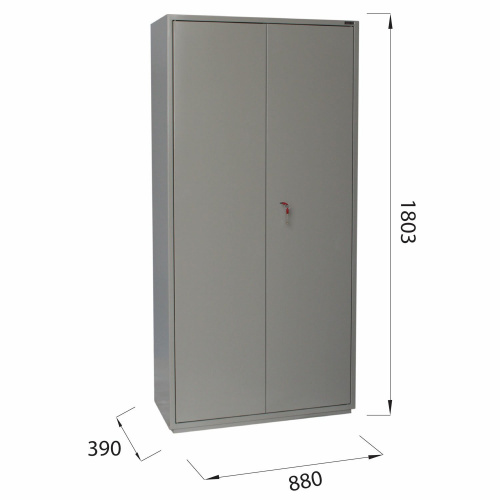 Шкаф металлический для документов BRABIX "KBS-10", 1803х880х390 мм, 77 кг, 2 отделения, сварной фото 6