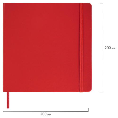 Скетчбук, слоновая кость 140 г/м2 200х200 мм, 80 л., КОЖЗАМ, резинка, BRAUBERG ART CLASSIC, красный фото 2