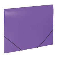 Папка на резинках BRAUBERG "Office", до 300 листов, 500 мкм, фиолетовая