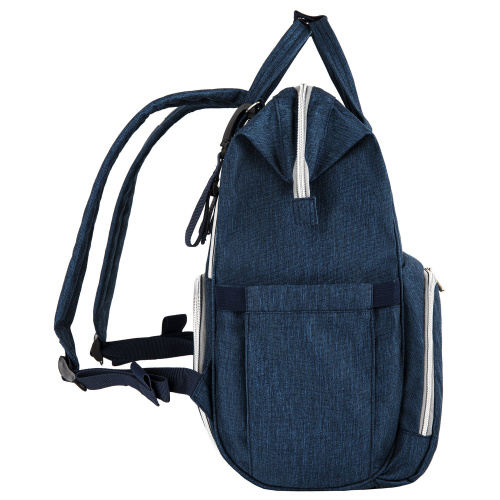 Рюкзак для мамы BRAUBERG MOMMY, 40x26x17 см, с ковриком, крепления на коляску, термокарманы, синий фото 10